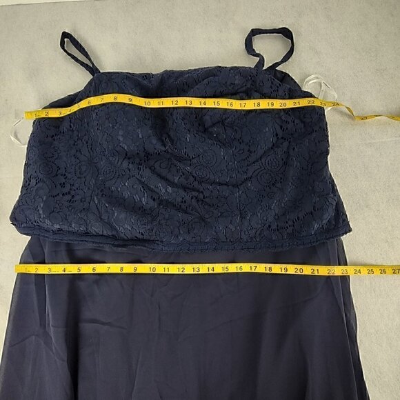 AW Bridal Navy Mother Of The Bride Chiffon, Lace A-Line Maxi Dress Size 24 (NWT) - Picture 8 of 11
